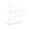 Walker Edison 32" Solid White & Reclaimed Wood Two-Tone Sliding Slat Door Accent Cabinet